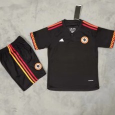 2023/24 Roma 3RD Black Fans Kids Soccer jersey