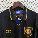1993/94 Man Utd Away Black Retro Long Sleeve Soccer jersey