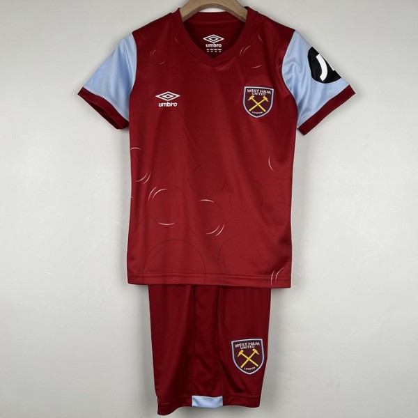 2023/24 West Ham Away Red Fans Kids Soccer jersey