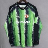 1990/92 Man Utd GKG Green Retro Long Sleeve Soccer jersey