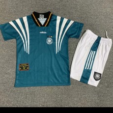 1996 Germany Away Blue Retro Kids Soccer jersey