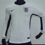 2024 England Home White Player Long Sleeve Soccer jersey