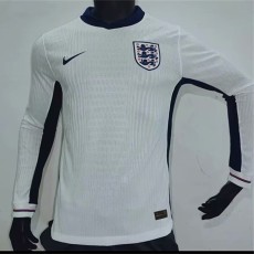 2024 England Home White Player Long Sleeve Soccer jersey