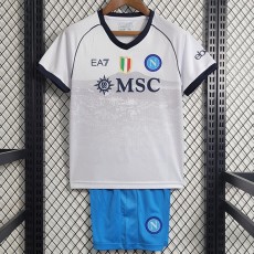 2023/24 Napoli Away White Fans Kids Soccer jersey