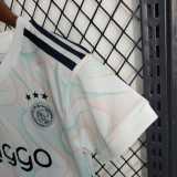 2023/24 Ajax Away White Fans Kids Soccer jersey