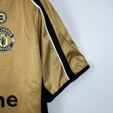 2001/02 Man Utd 100th Anniversary Edition Yellow Retro Soccer jersey