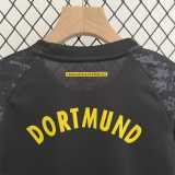 2023/24 Dortmund Away Black Fans Kids Soccer jersey