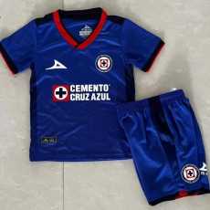 2023/24 Cruz Azul Home Blue Fans Kids Soccer jersey