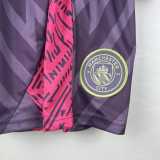 2023/24 Man City GKP Purple Fans Kids Soccer jersey
