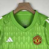2023/24 Man Utd GKG Green Fans Kids Soccer jersey