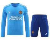 2023/24 Man Utd GKL Blue Fans Long Sleeve Men Sets Soccer jersey