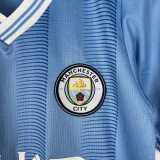 2023/24 Man City Home Blue Fans Kids Soccer jersey
