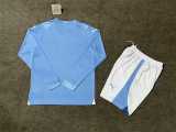 2023/24 Man City Home Blue Fans Long Sleeve Kids Soccer jersey