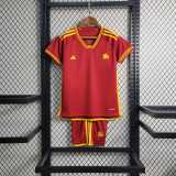 2023/24 Roma Home Red Fans Kids Soccer jersey