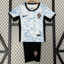 2024 Portugal Away Blue Fans Kids Soccer jersey