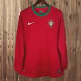 2012/13 Portugal Home Red Retro Long Sleeve Soccer jersey