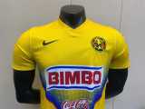 2013/14 Club America Home Yellow Retro Soccer jersey
