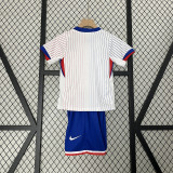 2024 France Away White Fans Kids Soccer jersey
