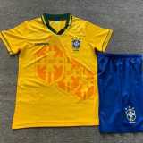 1994 Brazil Home Yellow Retro Kids Soccer jersey