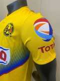 2013/14 Club America Home Yellow Retro Soccer jersey