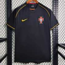 2006 Portugal Away Black Retro Soccer jersey