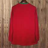 2012/13 Portugal Home Red Retro Long Sleeve Soccer jersey