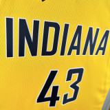 2023 PACERS SIAKAM #43 Yellow NBA Jerseys