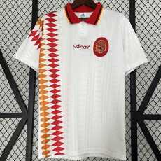 1994 Spain Away White Retro Soccer jersey