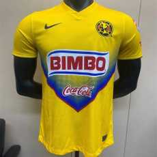 2013/14 Club America Home Yellow Retro Soccer jersey