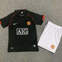 2007/08 Man Utd Away Black Retro Kids Soccer jersey