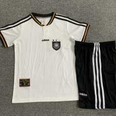 1996 Germany Home White Retro Kids Soccer jersey