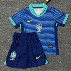 2024 Brazil Away Fans Kids Soccer jersey