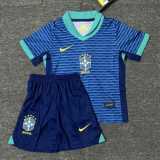 2024 Brazil Away Fans Kids Soccer jersey