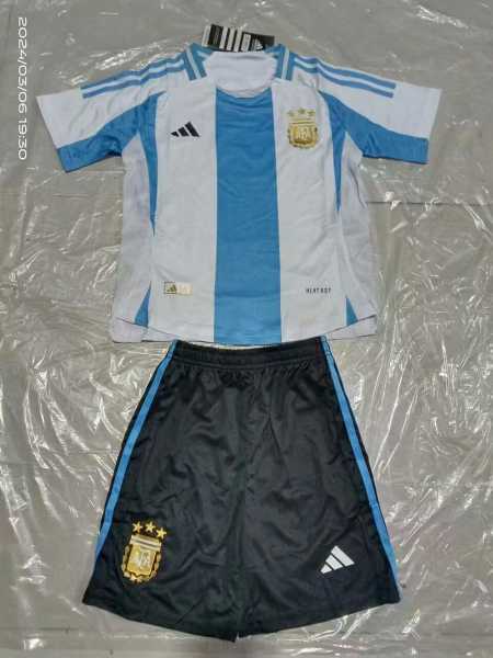 2024 Argentina Home Fans Kids Soccer jersey