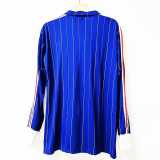 1980 France Home Blue Retro Long Sleeve Soccer jersey