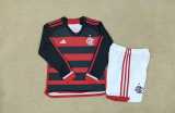 2024/25 Flamengo Home Red Fans Long Sleeve Kids Soccer jersey