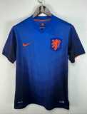 2014 Netherlands Away Blue Retro Soccer jersey
