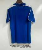 1997 Brazil Away Blue Retro Soccer jersey