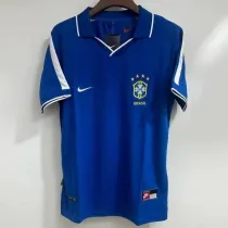 1997 Brazil Away Blue Retro Soccer jersey
