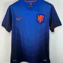 2014 Netherlands Away Blue Retro Soccer jersey