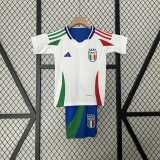 2024 Italy Away White Fans Kids Soccer jersey