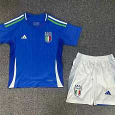 2024 Italy Home Blue Fans Kids Soccer jersey