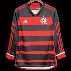 2024/25 Flamengo Home Red Fans Long Sleeve Soccer jersey