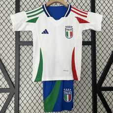 2024 Italy Away White Fans Kids Soccer jersey