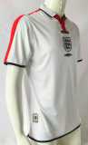 2004 England Home White Retro Soccer jersey