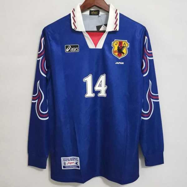 1998 Japan Home Blue Retro Long Sleeve Soccer jersey
