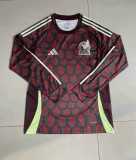 2024 Mexico Home Crimson Fans Long Sleeve Soccer jersey