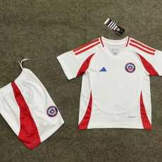 2024 Chile Away White Fans Kids Soccer jersey