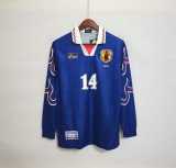 1998 Japan Home Blue Retro Long Sleeve Soccer jersey