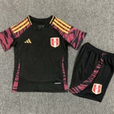 2024 Peru Away Black Fans Kids Soccer jersey